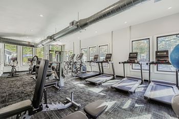 Fitness center with free weights
